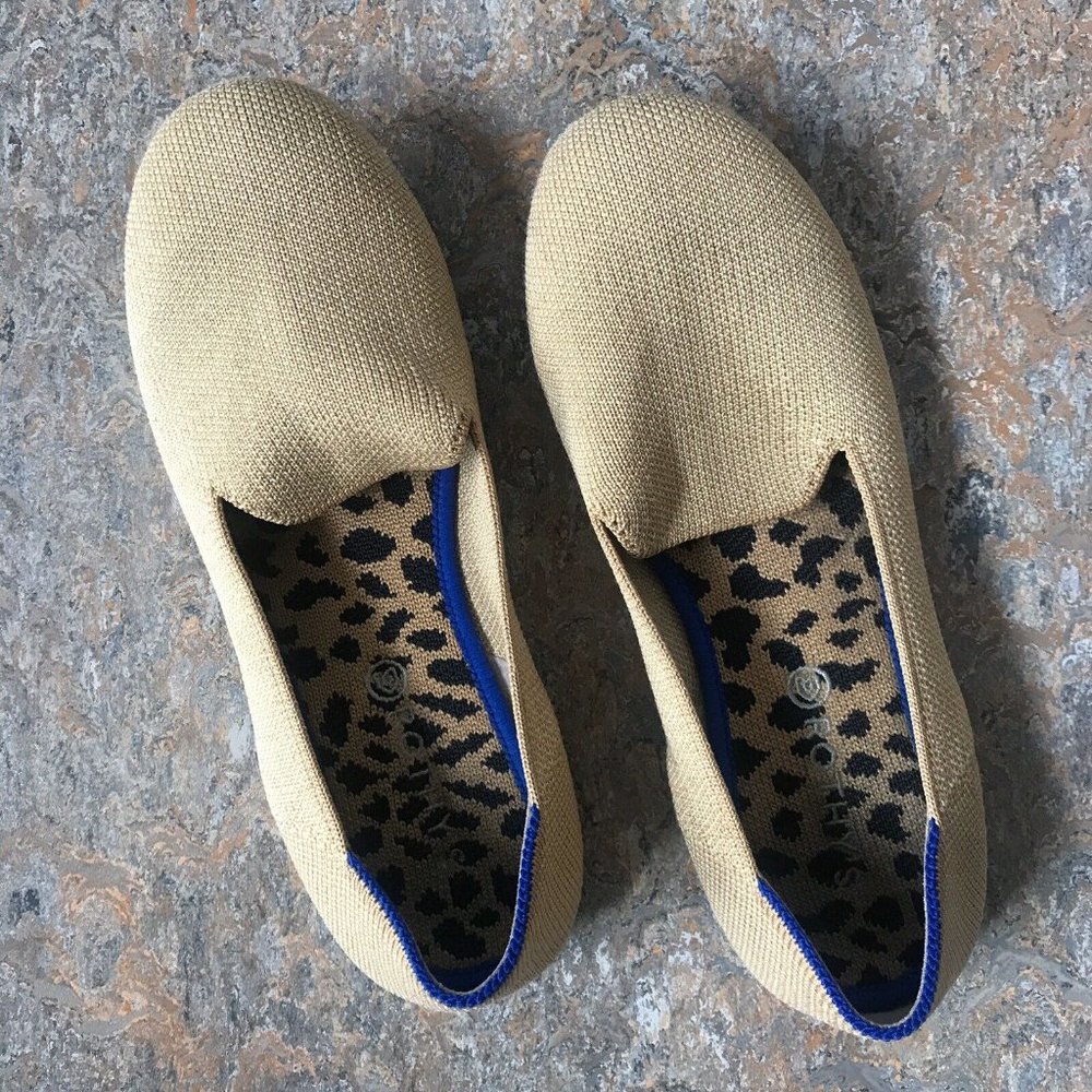 Rothy's Gold Shimmer Kid's Loafers Shoes Flats